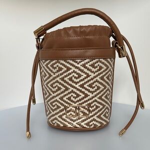 Studio F Brown and Cream Bucket Bag